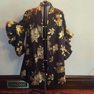 Studio EY Gold Floral Jacket Sz M